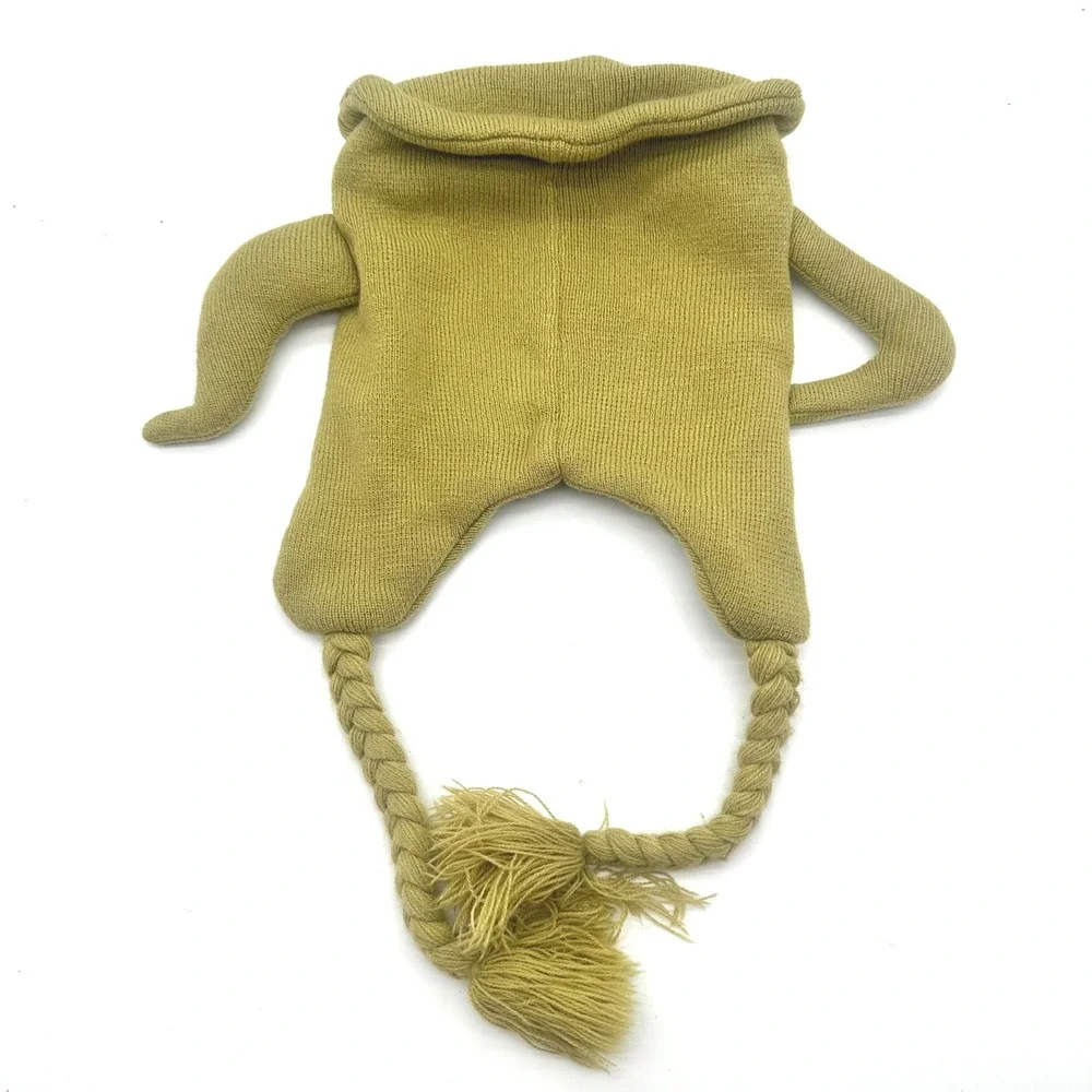 NWOT Over the Garden Wall Greg Teapot Tassel Frog Beanie Olive Green Knit Hat